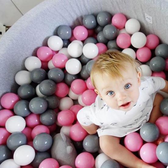 100Pcs/Set 3 Colors Pit Ball Black White Pink Thickened PE Crush Proof BPA Phthalate Free Safe Indoor Outdoor Baby Toddler