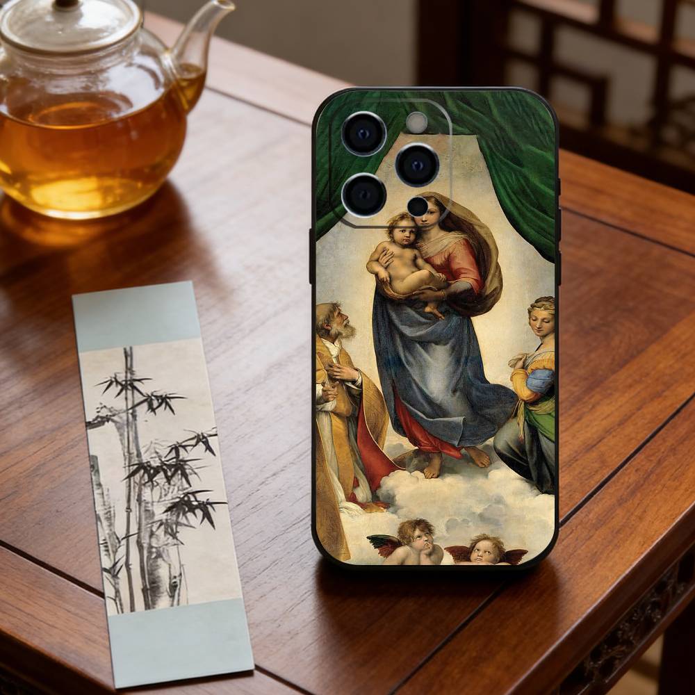paintings by Raphael Phone Case For iPhone 17, 16,15,14,13,12,11 Plus,Pro Max, Others Soft Black Cover