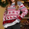 Snowflake Christmas Sweater 2026 Fall Winter Couple Knitwear Elk Round Neck Loose Fit