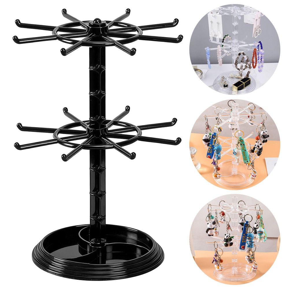 Meerlaags Sleutelhanger Ophangrek Acryl Materiaal Verstelbare Niveaus Displayrek DIY Organizer Draaiend Display Opbergrek