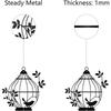 Black Metal Bird Cage Wall Art Sculpture Iron Decor for Home Living Room Bedroom Office 11.8 Inch