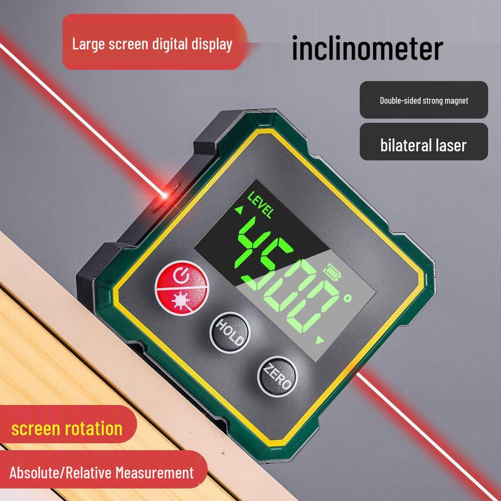 Magnetic Mini Protractor Laser Digital Inclinometer