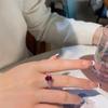 Oval Pigeon Blood Ruby and Diamond Adjustable Ring - Colorful, Luxurious, Cool Temperament Style