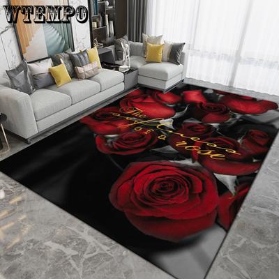 Nordische realistische Blumenteppiche, Wohnzimmer-Dekor-Teppich, Schlafzimmer-Nachtvorleger, Küche, Badezimmer, rutschfeste Bodenmatte, Flur-Fußmatte