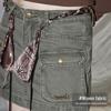 UNIFREE Retro Workwear Multi-Pocket Washed A-Line Skirt