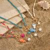 Collar Colgante de Peces de Cerámica Colorido Bohemio para Mujer Hecho a Mano con Cuentas Perla Estrella de Mar Collar Joyería para Vacaciones de Verano