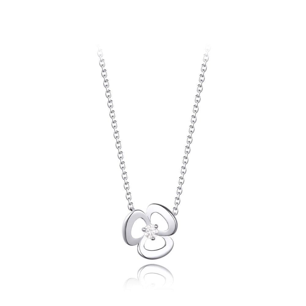 [Stonehenge]] Love Duet Silver Necklace Sa25B43T