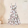 Women Plus Size Two Piece Set Long Sleeve Cropped Shrug Strappy Tie Waist Christmas Bear Printed White Dress