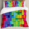 Color geometric duvet set high definition printing bedding suitable for family dormitory decoration