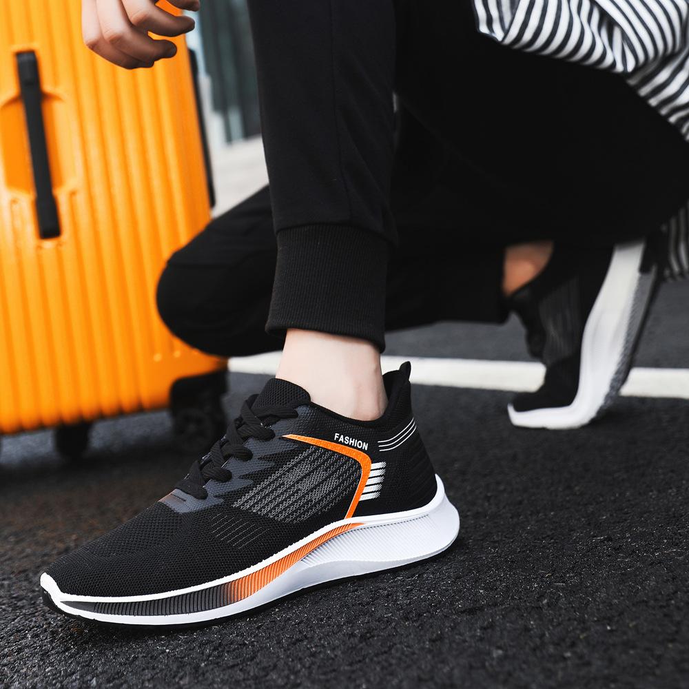 Men's shoes summer new trend fly-woven sports shoes fashion outdoor breathable running shoes Korean version breathable casual shoes men