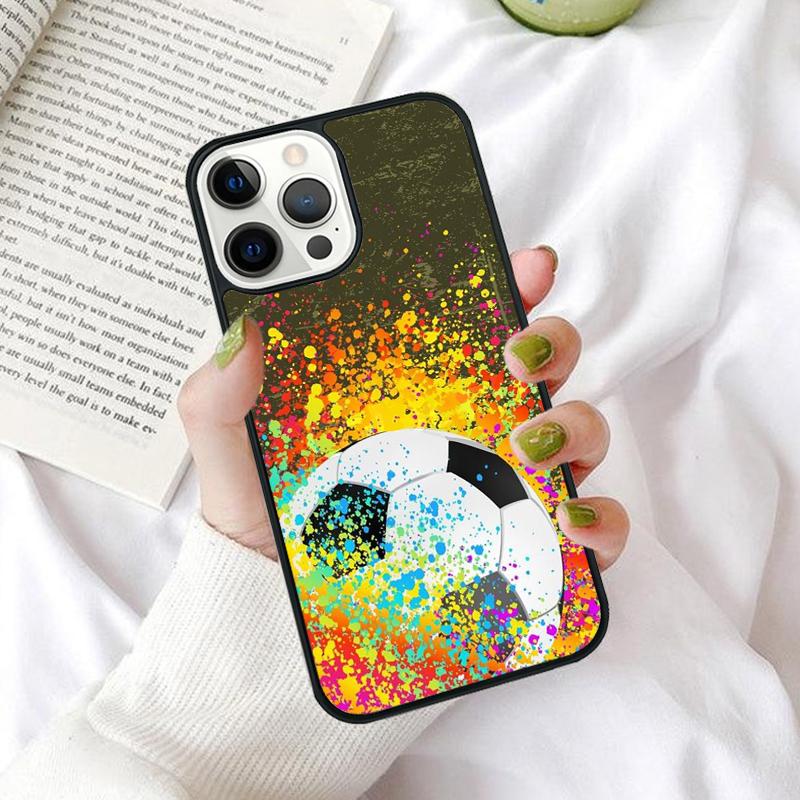 Fire Football Phone Case for iPhone 17 Air 16 Coque 15 14 12 13 PLUS 11 PRO MAX Back Cover Fundas Shell