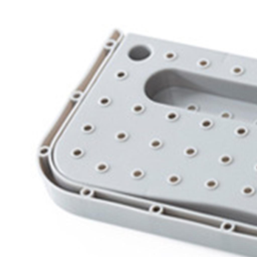 Wall Mounted Shoes Rack Adhesive Foldable Space Saving PP Door Shoe Hanger for Bathroom Grey Free