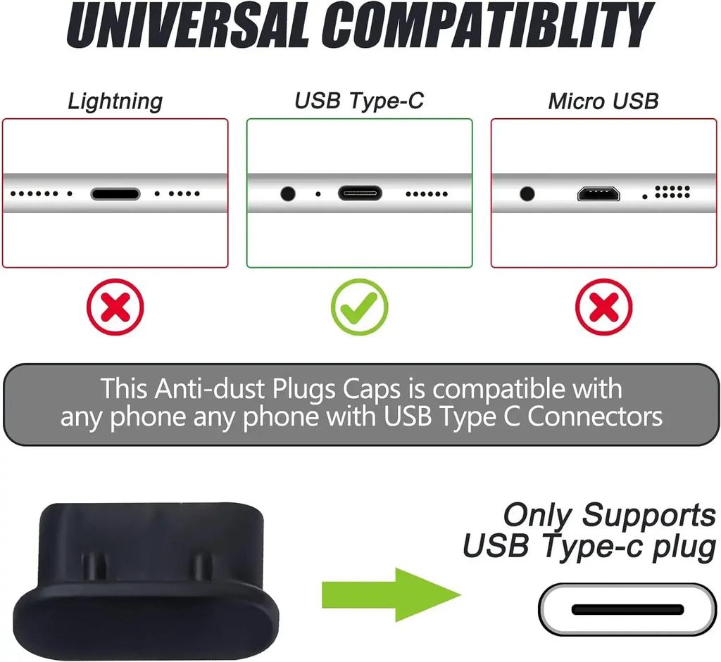10/1PCCS Type-C Dust Plug USB Charging Port Protector Silicone Anti-dust Plug Cover Cap for Samsung Huawei Xiaomi Phone Dustplug