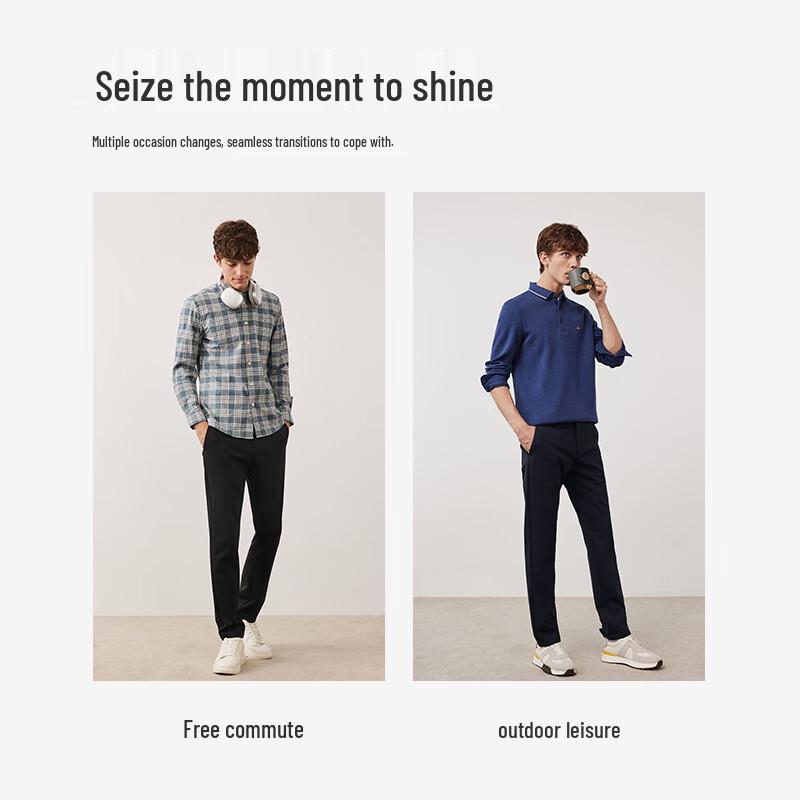 Navigare Men's Warm Slim-Fit Casual Trousers