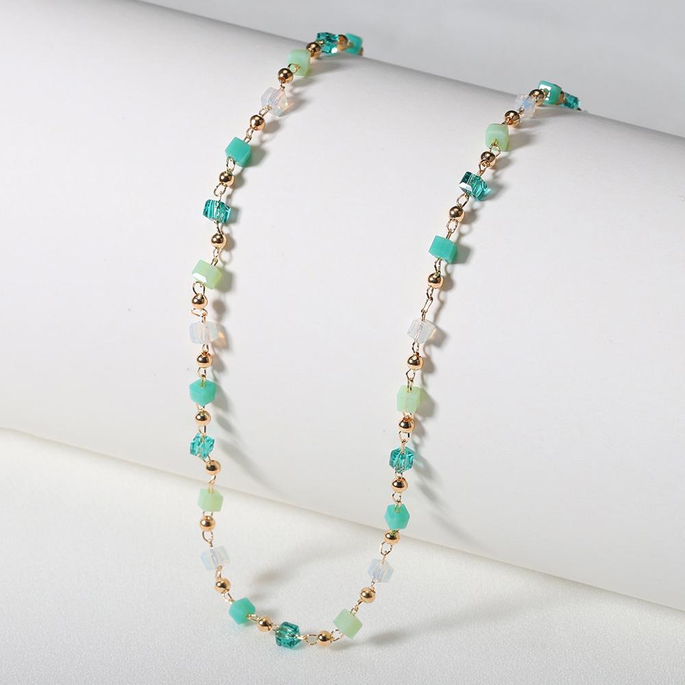 1meter Bohemian Colorful KC Gold Bead Chain for Choker Necklace Women Charm Handmade Party Jewelry Making DIY Components