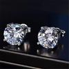 Women Classic Four-claw Zircon Stud Earrings Luxury Fashion Earrings