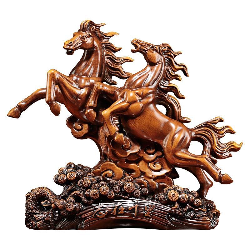 Wine Cabinet Zodiac Home Crafts Resin Animal Horse Statue Living Room Shop Opening Gifts Office Decor