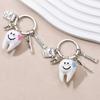 Cute Smiling Tooth Keychain With Floss Toothbrush Toothpaste Charms Key Ring Friendship Gift