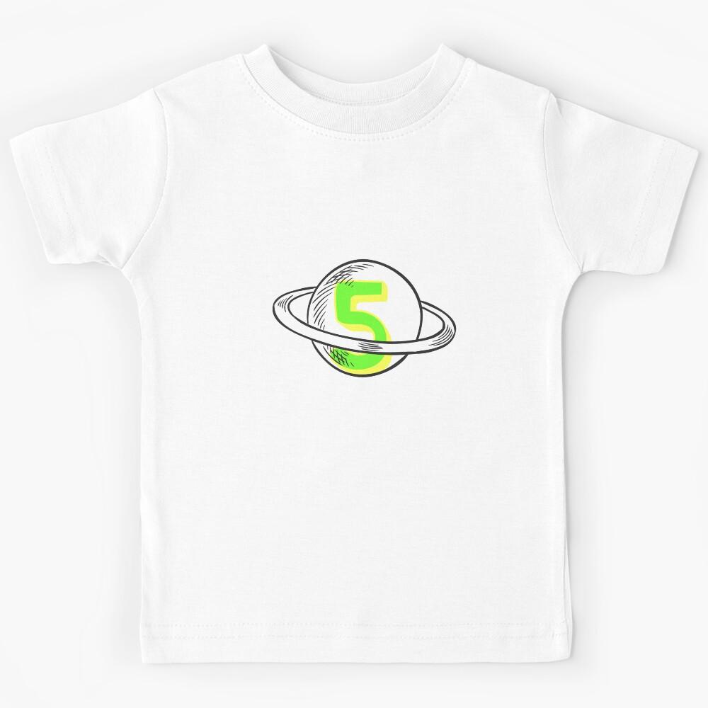 5th birthday outfit - outer space Kids T-Shirt 130