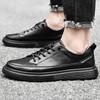Classics Brown Genuine Leather Casual Shoes Men's Jogging Shoes Winter Warm Fur Oxford Shoes for Men Big Size