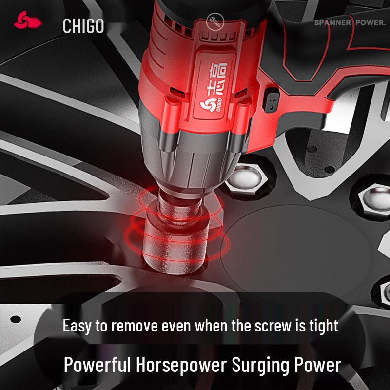 Zhigo High-Torque Brushless Lithium Electric Impact Wrench CN Plug (adapter Included)