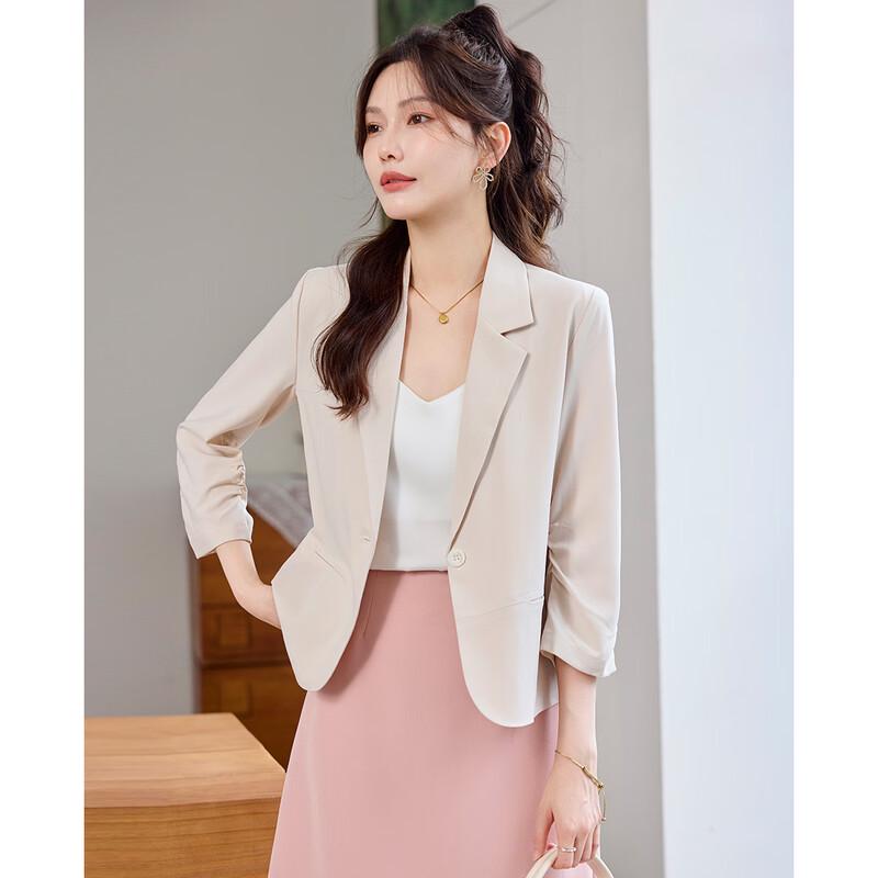 

TERRE BLEUE Women s 2026 Summer 3/4 Sleeve Blazer M