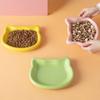 Cute Cat Shape Cat Bowl Plastic Non-slip Cat Plates Anti-Fall Flip Pet Food Dish Pet Feeding