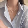 Korean Ins Style Fashion Temperament Imitation Pearl Pendant Necklace Female Japanese and Korean Ins Niche Crystal Chain Collarbone Necklace
