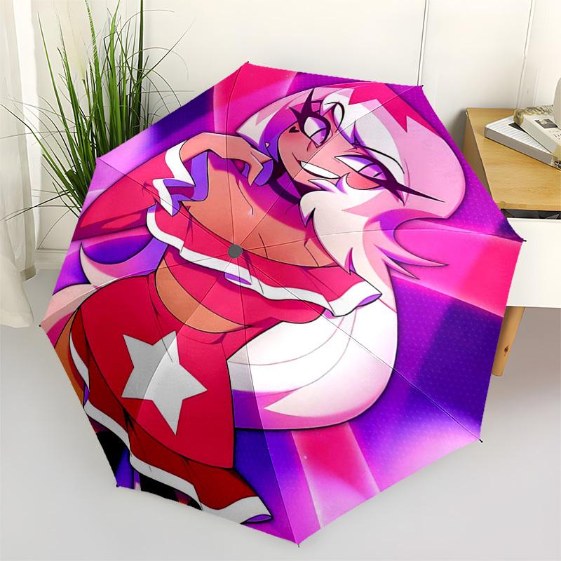 

1pc Outdoor Umbrella with Star Design - Automatic Opening/Closing, Portable 3-Fold Design, 8-Rib Iron Frame, Perfect Gift for Fans, Travelers, Da