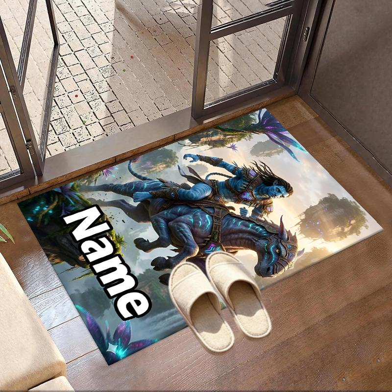 Custom Name Personalized Avatar Print Carpet, Versatile Home Decor Rug, for Playroom, Apartment, Balcony, Entryway, Hallway Gift