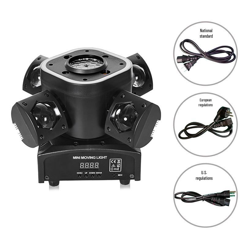 

Pro Spotting 4-Arm Light with Laser Beam for KTV Bar, Indoor Party & Stage Lighting US Standard