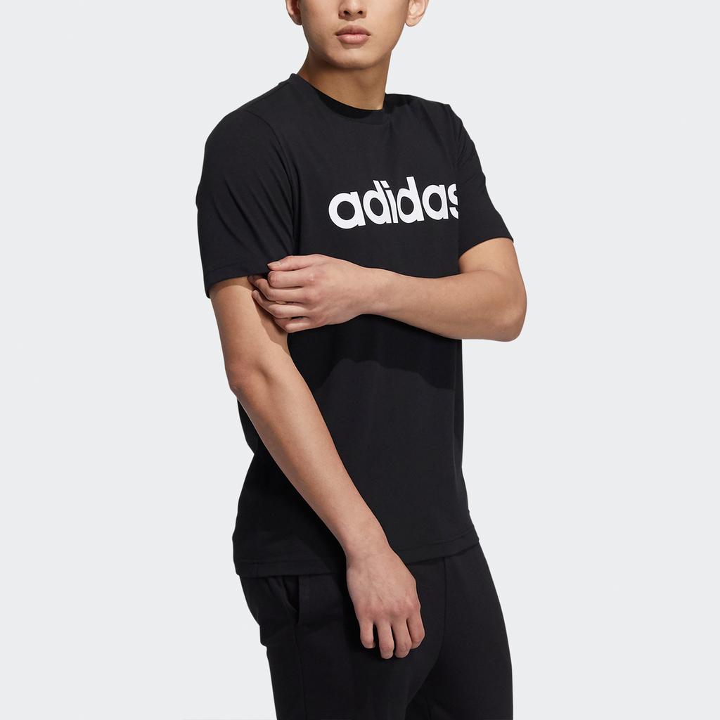 Adidas Neo Colorblock Logo Print Sports T-Shirt Men Tops Black H16311