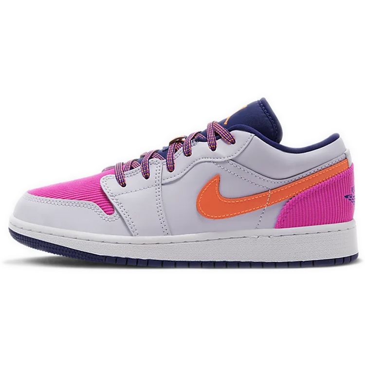 

Детские кроссовки Air Jordan 1 Low GS Fire Pink Hyper Crimson White Barely-Grape Regency-Purple 554723-502