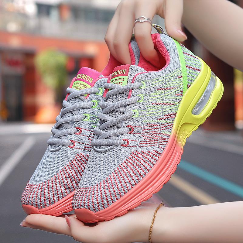New Large Size Women's Lightweight Casual Shoes Breathable Fly-woven Air Cushion Sneakers