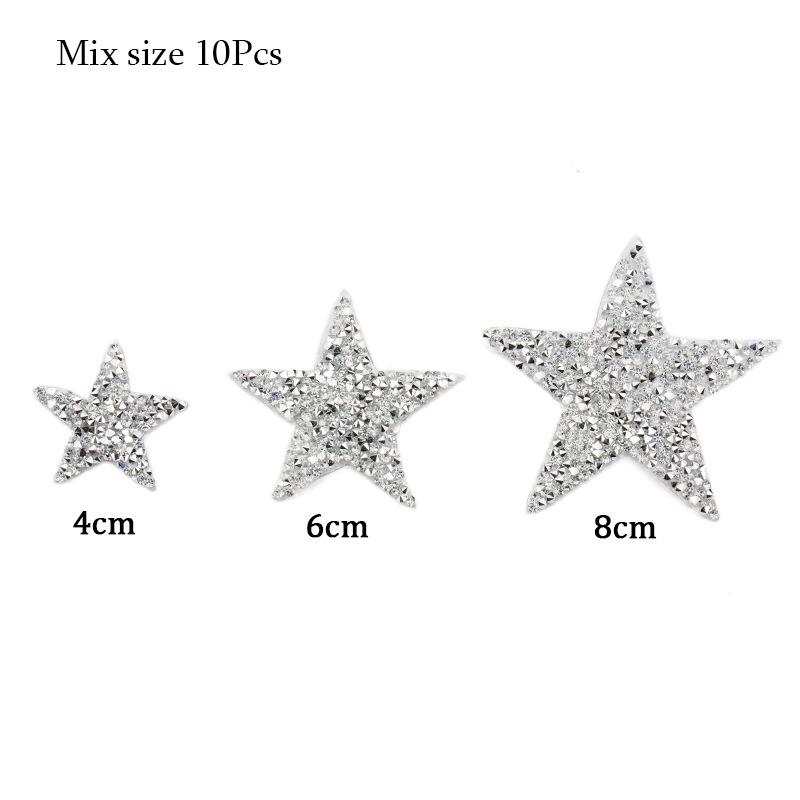 Star-Shaped Rhinestone Resin Patches: 5-Piece Pack for DIY Clothing Accessories