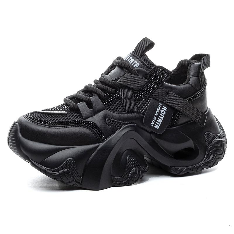 Breathable mesh heightening foam sole shoes women's new autumn and winter versatile sports and leisure women's shoes