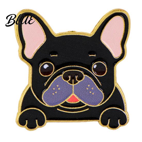Easy Disassemble Brooch Pin Dog Head Design Enamel
