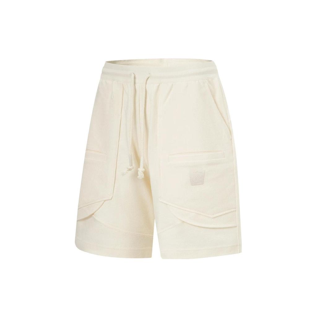 Li Ning X Jackie Chan Collaboration Kung Fu Series Solid Color Casual Straight Leg Sports Shorts Men Shorts Paper-White AKST027-4