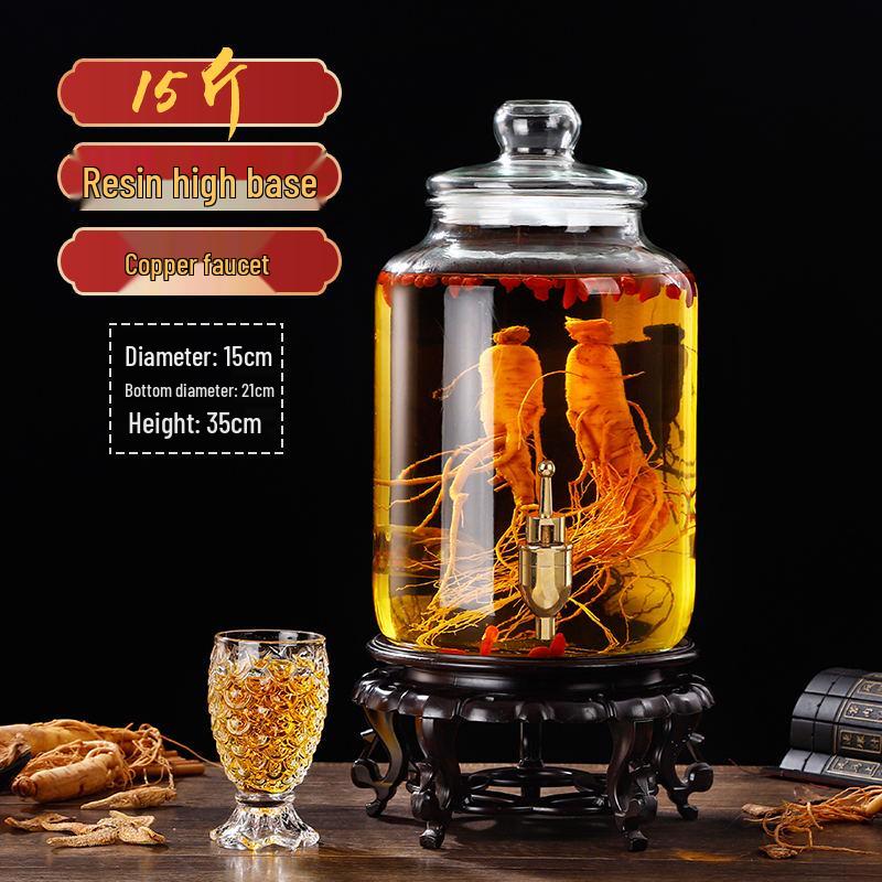 Glas-Infusionsbehälter mit Zapfhahn: 10-20 Jin Versiegelte Enzym- und Kimchi-Weinlagerung