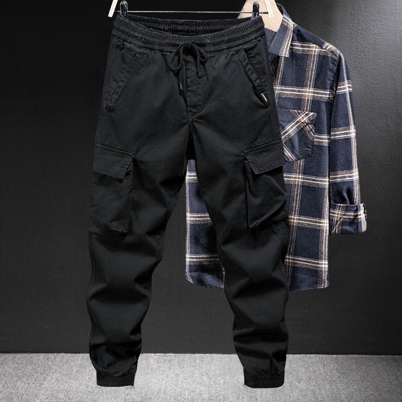 Men's Plus-Size Elastic Work Pants - Wear & Dirt Resistant, Cuffed Construction Overalls