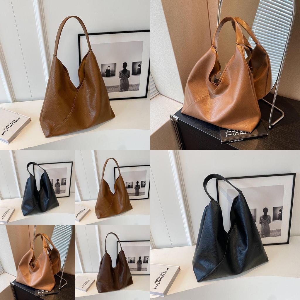 Solid Color Shoulder Bag For Women With Magnetic Closure And Large Capacity For Daily Use