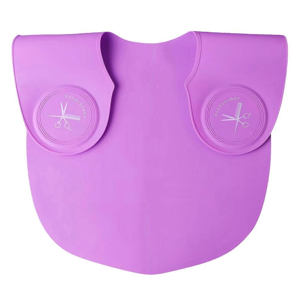 Practical Silicone Haircut Cape Long Designs Easy to Clean Quick Drying Practical Cutting Apron for Salon and Home Use Purple