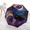 Galactic Harmony: Cosmic Yin-Yang Tapestry, Celestial Art for Your Space Umbrella, Cute Umbrella with Cute Design, Portable 3-Fold Compact Umbrella fo