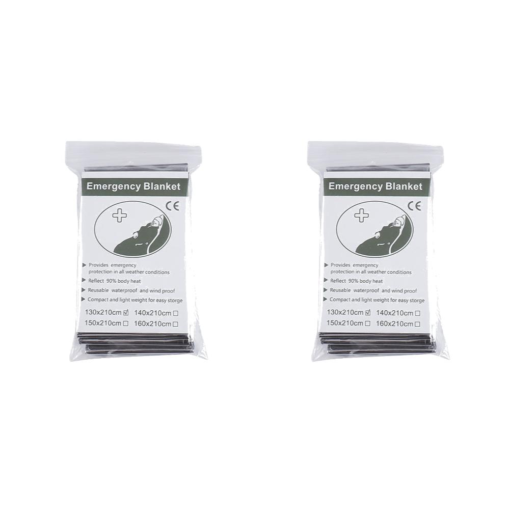 130x210cm Gigantische Rettungsdecke Notfallausrüstung Folie Mylar Thermodecke Silberne Folien-Decke Perfekt für Wanderungen Marathons