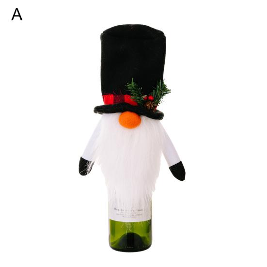 Champagne Bottle Cover Increase Atmosphere Reusable Fine Workmanship Wide Application Gift Decorate Cartoon Plush Christmas Wine Bottle Clothes