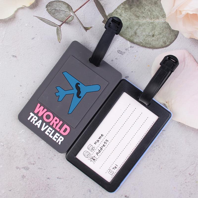 Popular Eco-friendly PVC Cartoon Luggage Tag for Suitcases and Boarding Passes