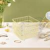 Iron Storage Basket Cosmetic Organizer Square Sturdy Snack Bin Wire for Bedroom Kitchen