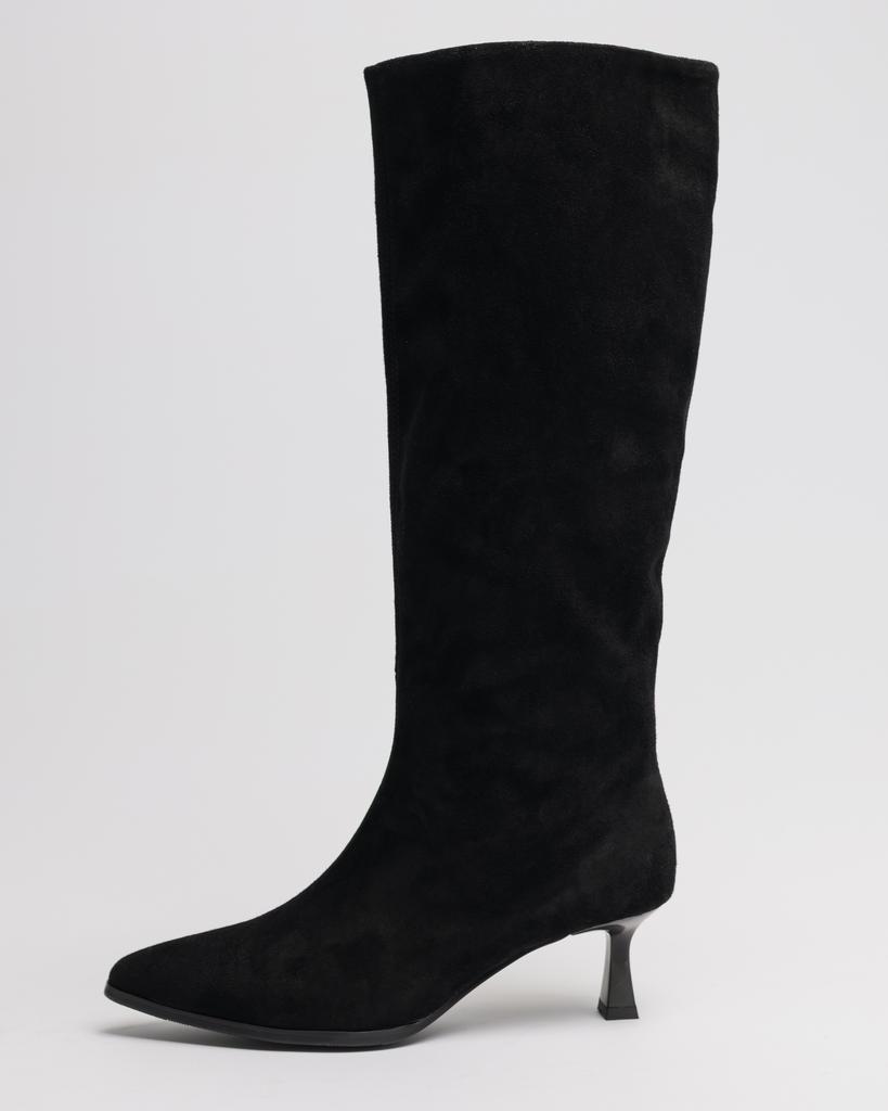 Сапоги на шпильке Melanda 61058 37 черные замша велюр