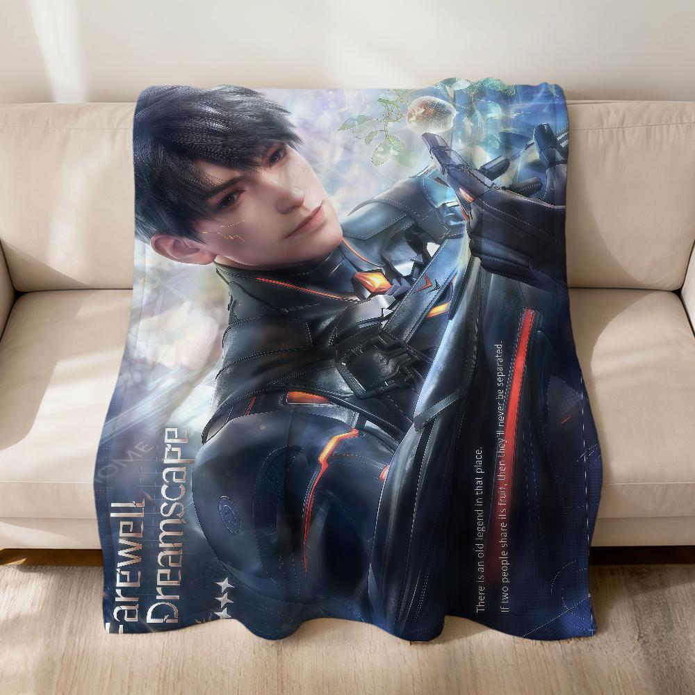 

game Caleb Love and Deepspace cool Flannel soft warm plush blanket for sofa living room pet hogar bedroom gift home Car portable 75x90cm