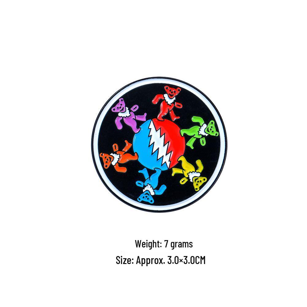Dancing Bear Brooch - Grateful Dead Rock Band Accessory